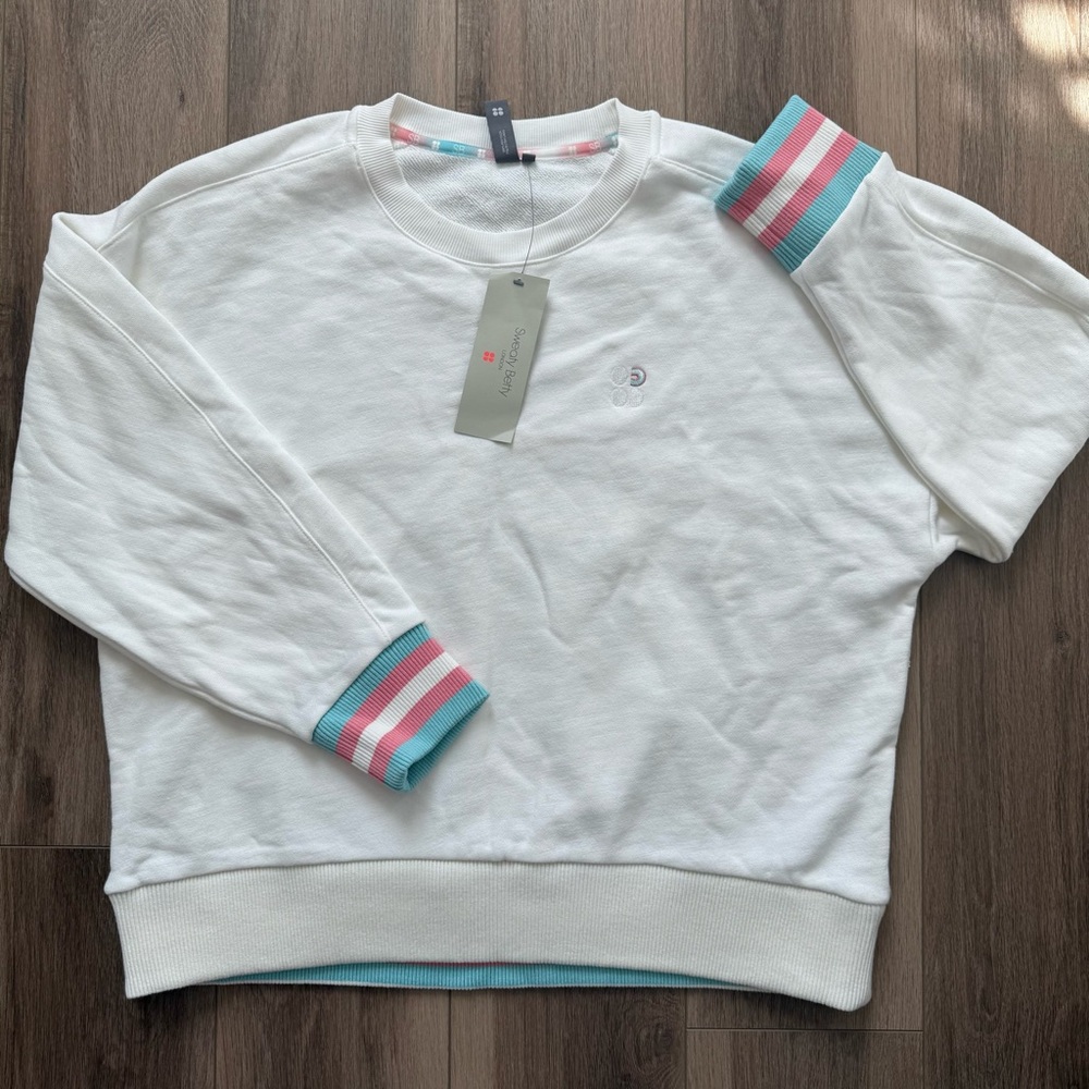 Sweaty Betty Essentials white crewneck size XXL NWT - Picture 2 of 4